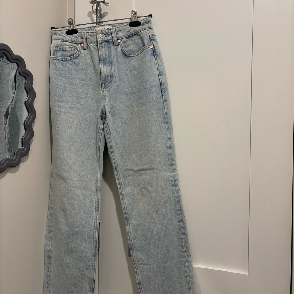 Mango Blue Straight Leg Jeans size 2